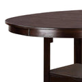 Contemporary Dining Room Counter Height 5Pc Dining Set Round Table W Leaf & 4X Side Chairs Dark Rosy Brown Finish Solid Wood Light Brown Wood Dining Room Solid Wood Rubberwood Round Dining Table With Chair Wood Wood Brown Mix Seats 4 42 Inches Drop Leaf