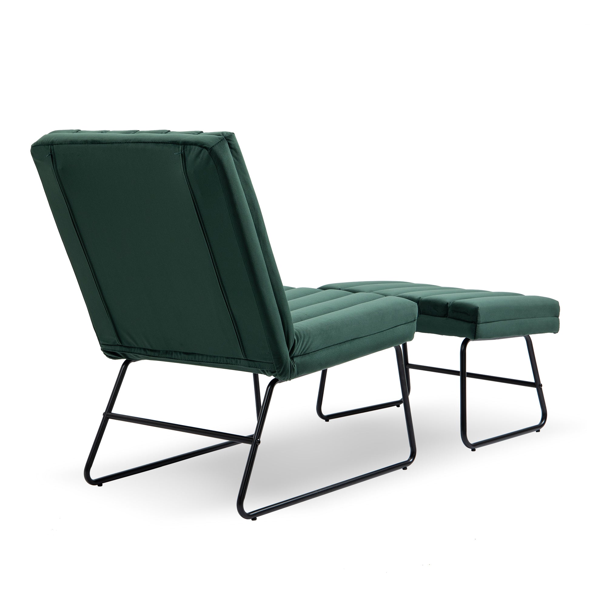Green Modern Lazy Lounge Chair, Contemporary Single Leisure Upholstered Sofa Chair Set Green Primary Living Space Modern Foam Velvet