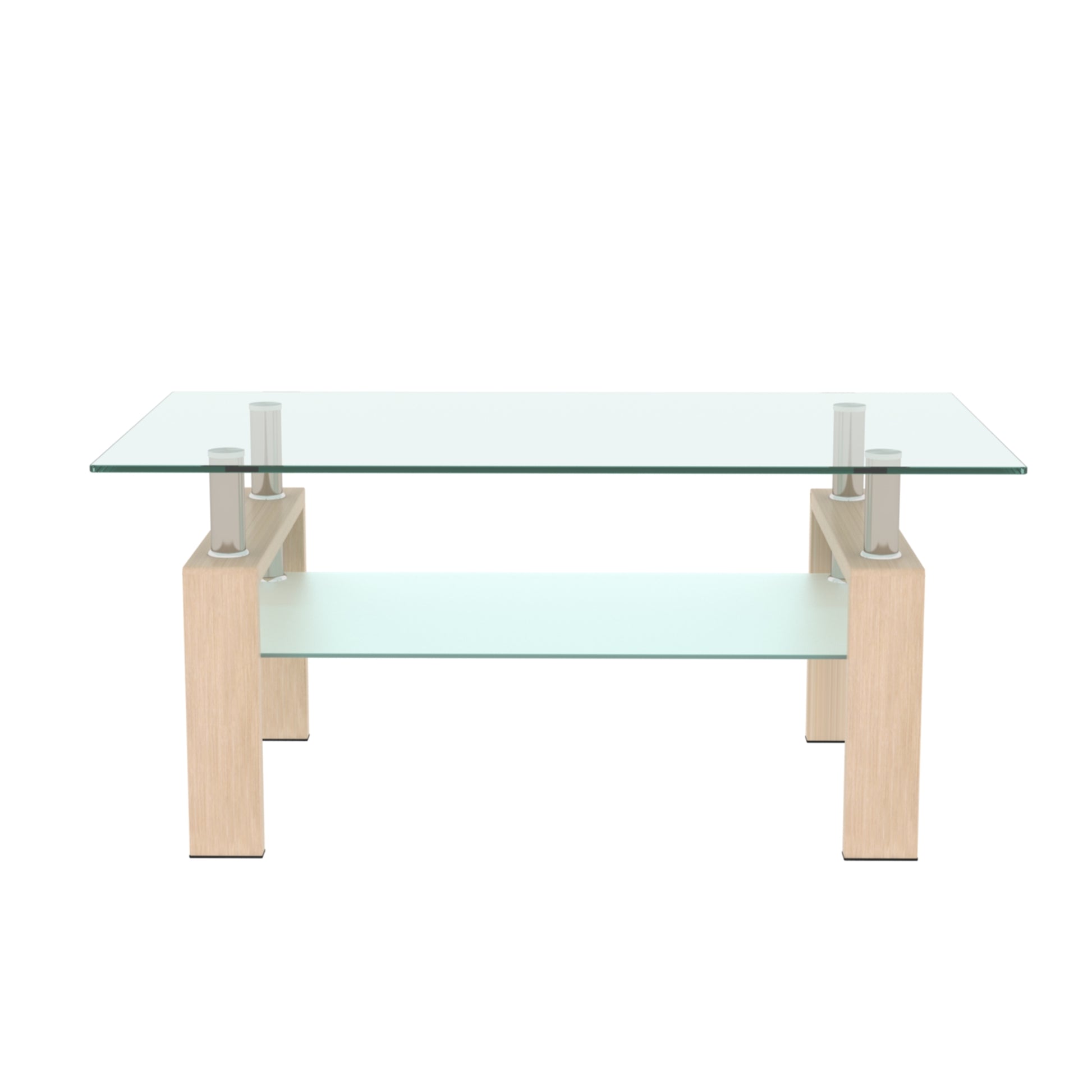 Rectangle Glass Coffee Table, Clear Coffee Table Modern Side Center Tables For Living Room Living Room Furniture Oak Glass