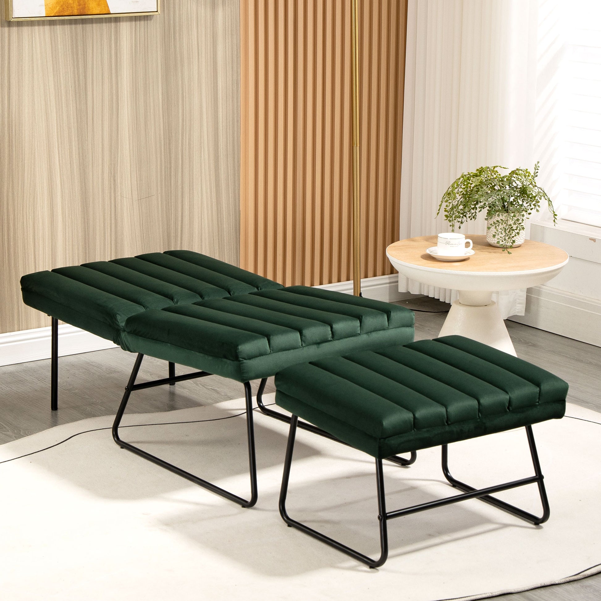 Green Modern Lazy Lounge Chair, Contemporary Single Leisure Upholstered Sofa Chair Set Green Primary Living Space Modern Foam Velvet
