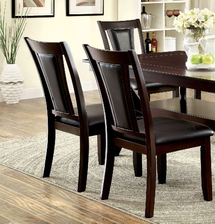 Contemporary Set of 2 Side Chairs Dark Cherry And espresso-brown-dining