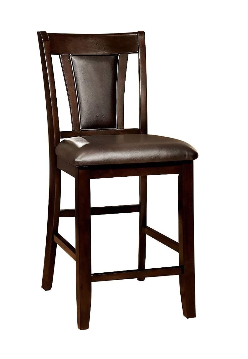 Contemporary Set of 2 Counter Height Chairs Dark espresso-brown-dining