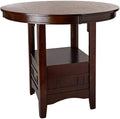 Contemporary Dining Room Counter Height 5Pc Dining Set Round Table W Leaf & 4X Side Chairs Dark Rosy Brown Finish Solid Wood Light Brown Wood Dining Room Solid Wood Rubberwood Round Dining Table With Chair Wood Wood Brown Mix Seats 4 42 Inches Drop Leaf