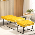 Yellow Modern Lazy Lounge Chair, Contemporary Single Leisure Upholstered Sofa Chair Set Yellow Primary Living Space Modern Foam Velvet