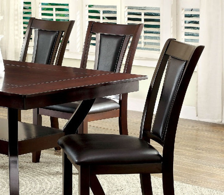 Contemporary Set of 2 Side Chairs Dark Cherry And espresso-brown-dining