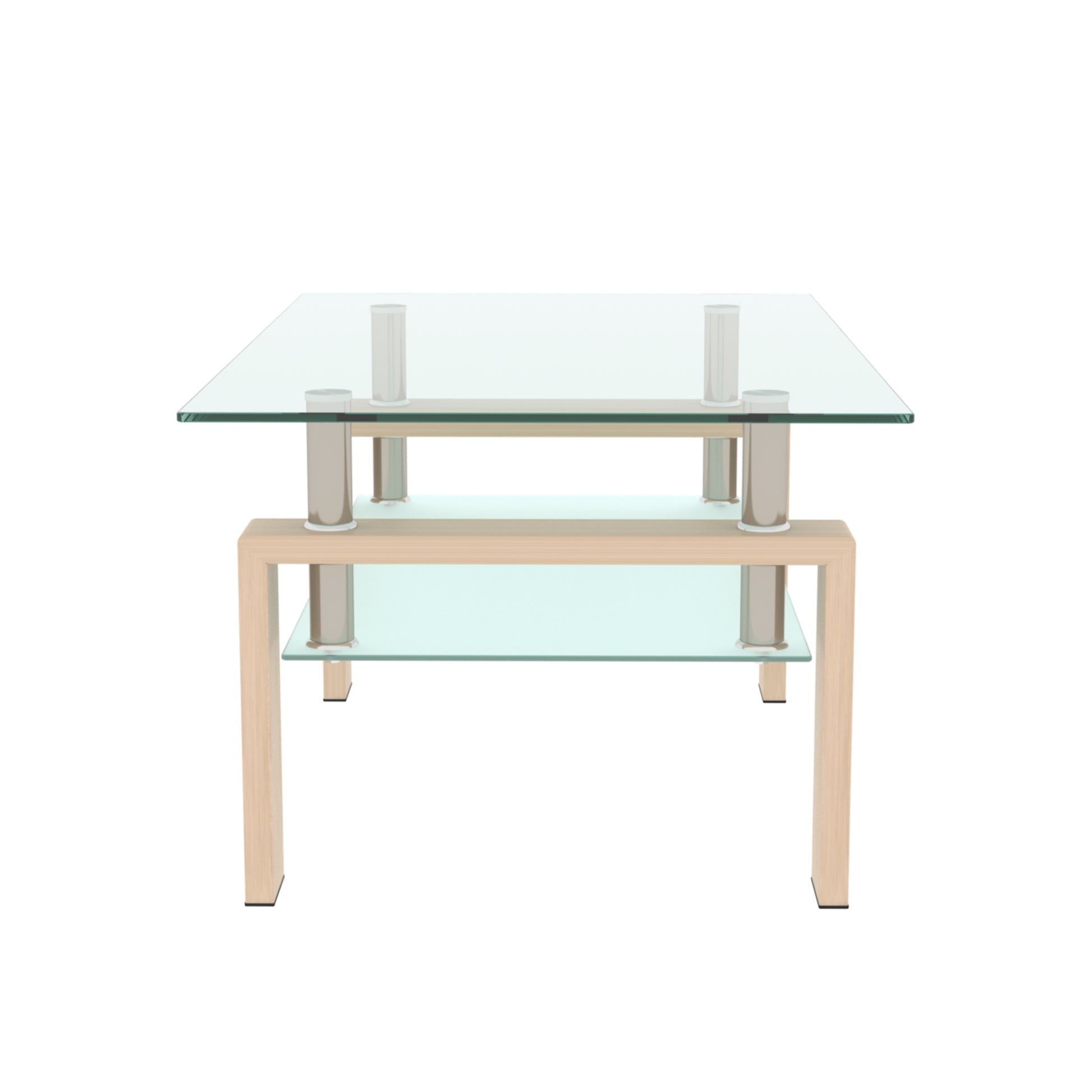 Rectangle Glass Coffee Table, Clear Coffee Table Modern Side Center Tables For Living Room Living Room Furniture Oak Glass