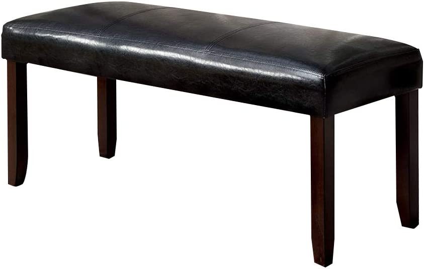 1pc Bench Only Dark Cherry And Espresso Padded espresso-brown-dining