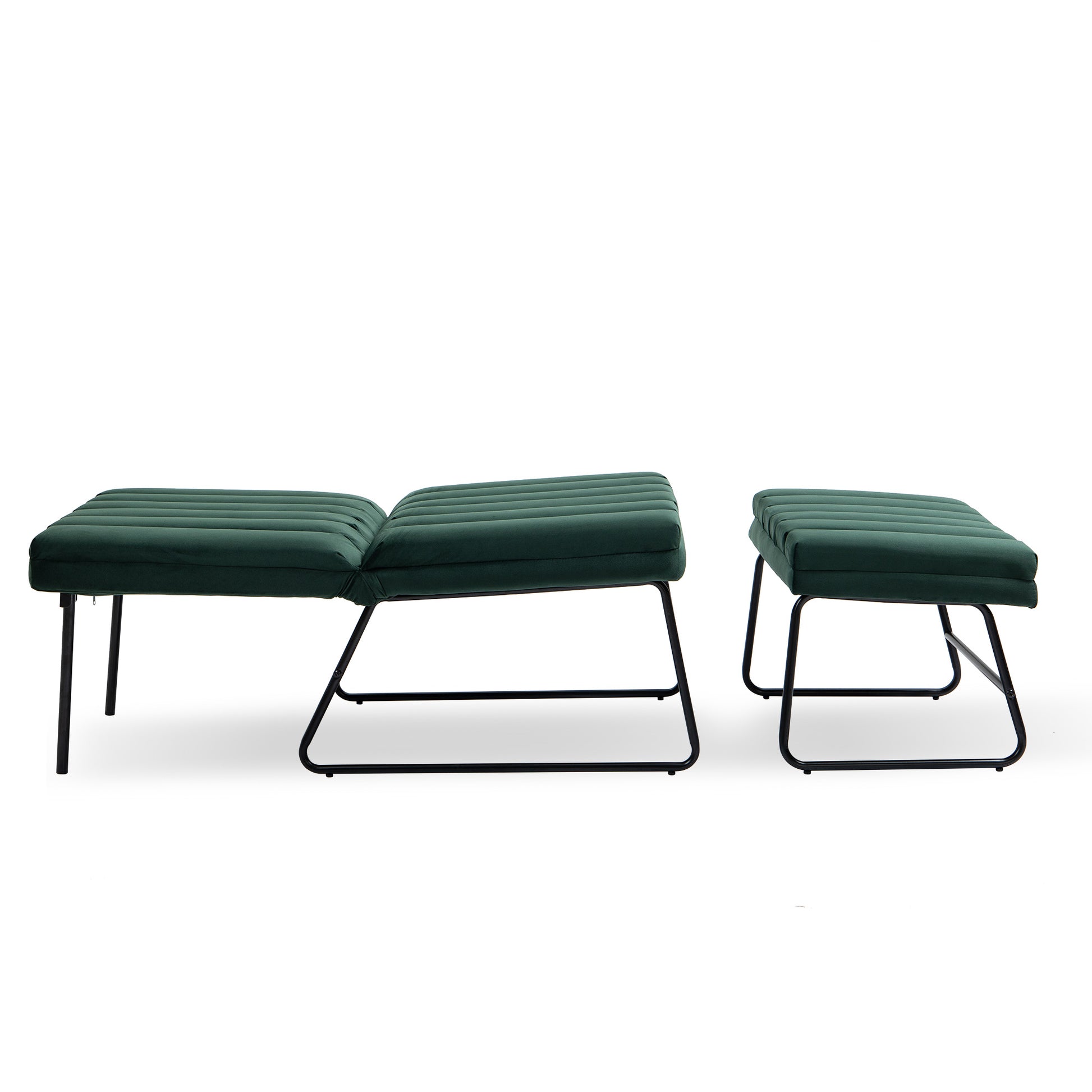 Green Modern Lazy Lounge Chair, Contemporary Single Leisure Upholstered Sofa Chair Set Green Primary Living Space Modern Foam Velvet