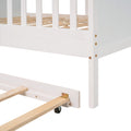 Full Size House Bed Wood Bed With Twin Size Trundle White White Solid Wood