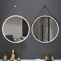 Bathroom Led Mirror 28 Inch Round Bathroom Mirror With Lights Smart 3 Lights Dimmable Illuminated Bathroom Mirror Wall Mounted Large Led Mirror Anti Fog Lighted Vanity Mirror Gold Modern Aluminium