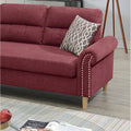 Velvet Reversible Sectional Sofa In Paprika Red Red L Shaped Rolled Arms Velvet