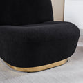 Modern Velvet Swivel Accent Chair, Swivel Barrel Chair With Gold Finish Stainless Steel Base Black Polyester