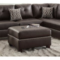 Faux Leather Reversible Sectional Sofa With Ottoman In Espresso Espresso Cushion Back L Shaped Pillow Top Arms Pu Leather