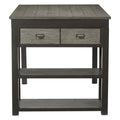 Casual Style Counter Height Dining 4Pc Set Gray Finish Table With Bench And 2X Stools Upholstered Cushion Seat Multifunctional Drawers Shelves Table Dining Kitchen Set Gray Seats 4 Dining Room Casual,Industrial Rectangular Dining Table With Chair And