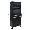 High Capacity Rolling Tool Chest With Wheels And Drawers, 6 Drawer Tool Storage Cabinet Black Black Steel