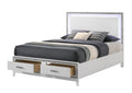 Haiden Queen Bed W Storage Led & White Finish Bd01425Q White Mdf