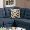 4 Piece Polyfiber Modular Sectional Sofa In Navy Navy Cushion Back L Shaped Square Arms Polyester