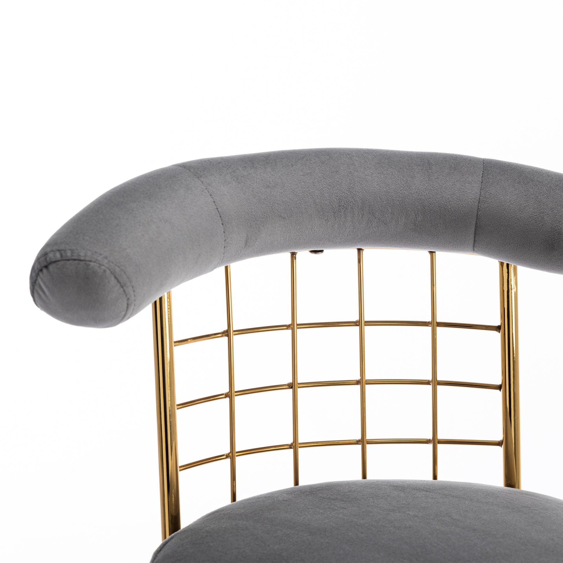 Bar Stool Set Of 2, Luxury Velvet High Bar Stool With Metal Legs And Soft Back, Pub Stool Chairs Armless Modern Kitchen High Dining Chairs With Metal Legs, Grey Gray Velvet