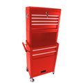 High Capacity Rolling Tool Chest with Wheels and red-steel