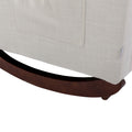High Back Rocking Chair Nursery Chair .Comfortable Rocker Fabric Padded Seat .Modern High Back Armchair Beige Polyester