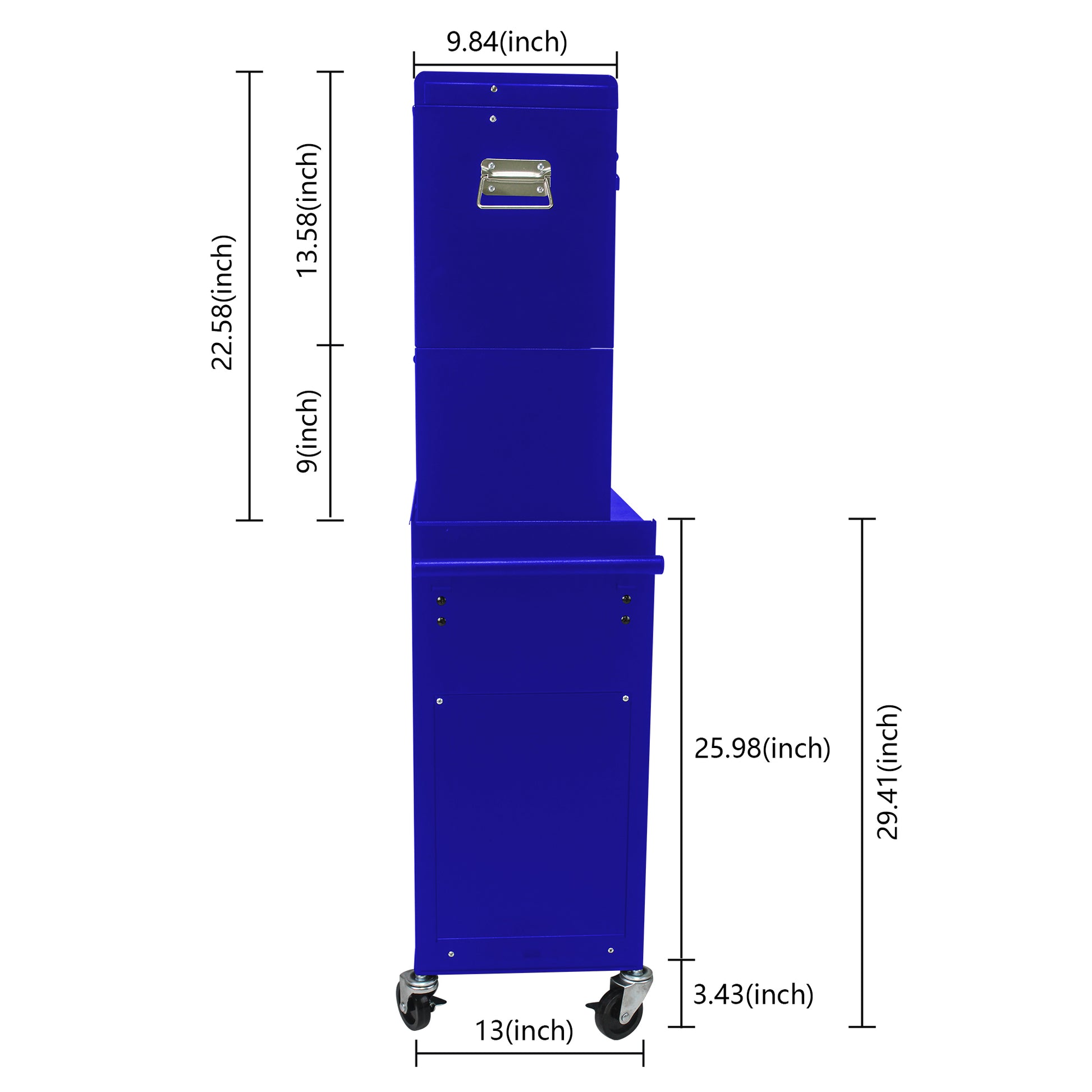 High Capacity Rolling Tool Chest with Wheels and blue-steel