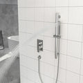Shower System With Adjustable Slide Bar,16 Inch Ceiling Mounted Square Shower System With Rough In Valve, Brushed Nickel Brushed Nickel Stainless Steel