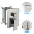 Shower System With Adjustable Slide Bar,16 Inch Ceiling Mounted Square Shower System With Rough In Valve, Brushed Nickel Brushed Nickel Stainless Steel