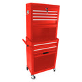 High Capacity Rolling Tool Chest with Wheels and red-steel