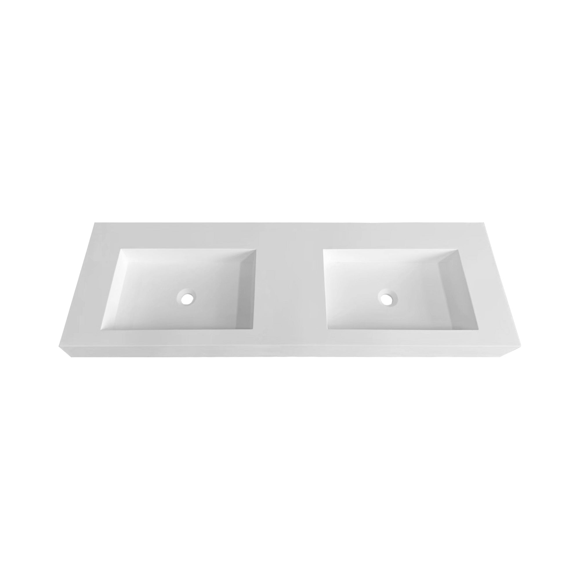 60Inch Solid Surface Double Basin With Mounting Screw White Bathroom Classic,Luxury,Modern Solid Surface Solid Surface