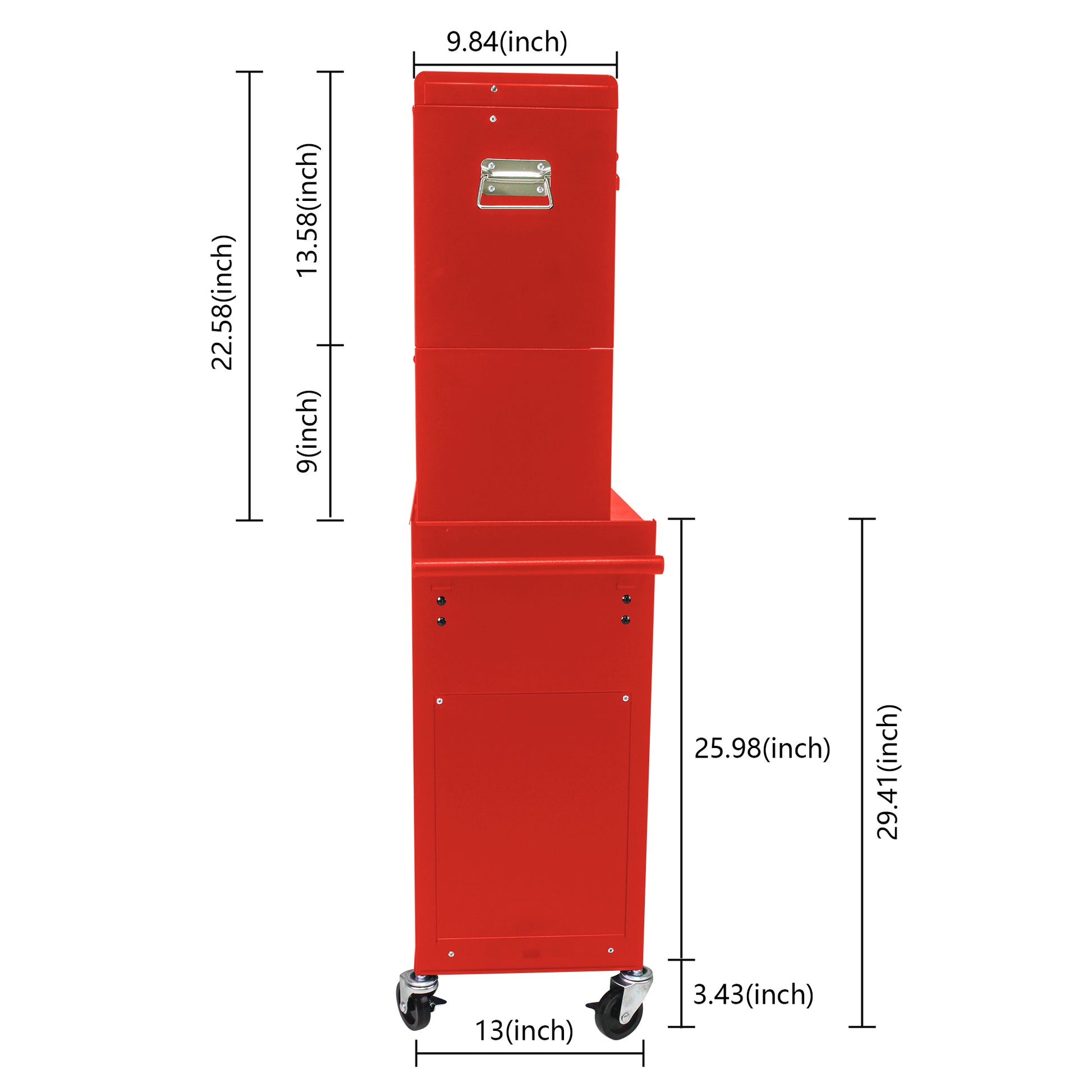 High Capacity Rolling Tool Chest with Wheels and red-steel