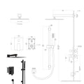 Shower System With Adjustable Slide Bar,10 Inch Wall Mounted Square Shower System With Rough In Valve, Oil Rubber Bronze Oil Rubbed Bronze Stainless Steel