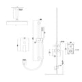 Shower System With Adjustable Slide Bar,16 Inch Ceiling Mounted Square Shower System With Rough In Valve, Brushed Nickel Brushed Nickel Stainless Steel