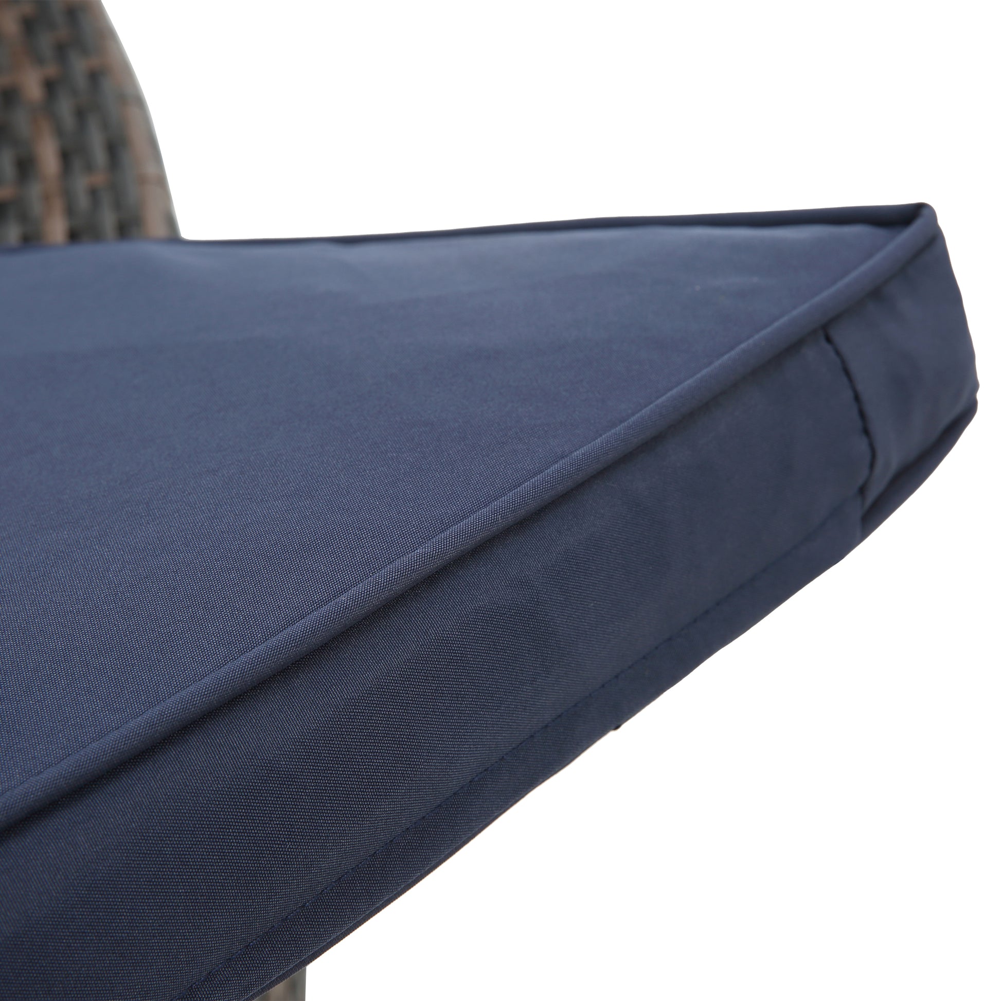 Kd Rattan Round Lounge With Canopy Bali Canopy Bed Outdoor, Wicker Outdoor Sofa Bed With Lift Coffee Table Navy Blue Cotton Steel