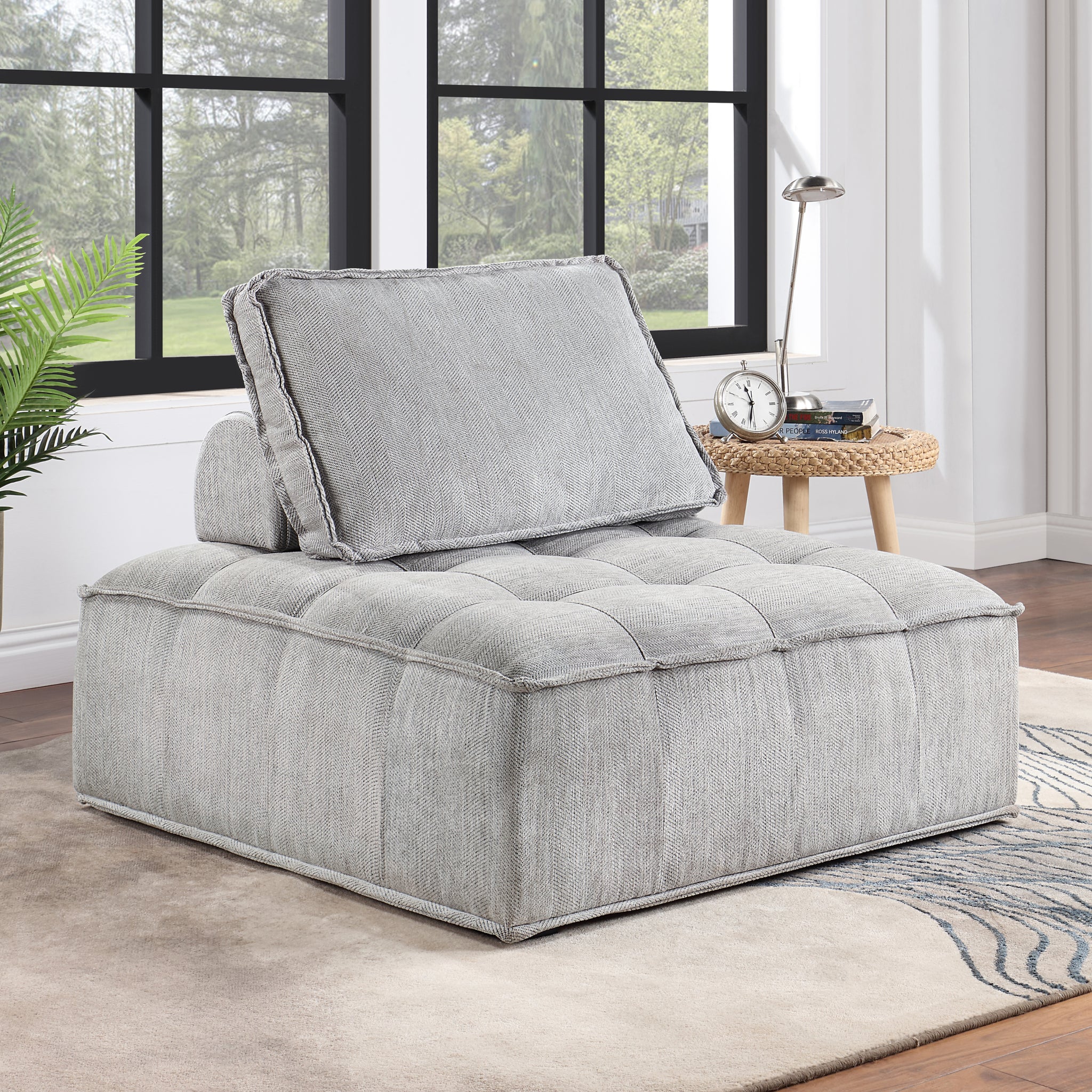 Upholstered Seating Armless Accent Chair gray-upholstered