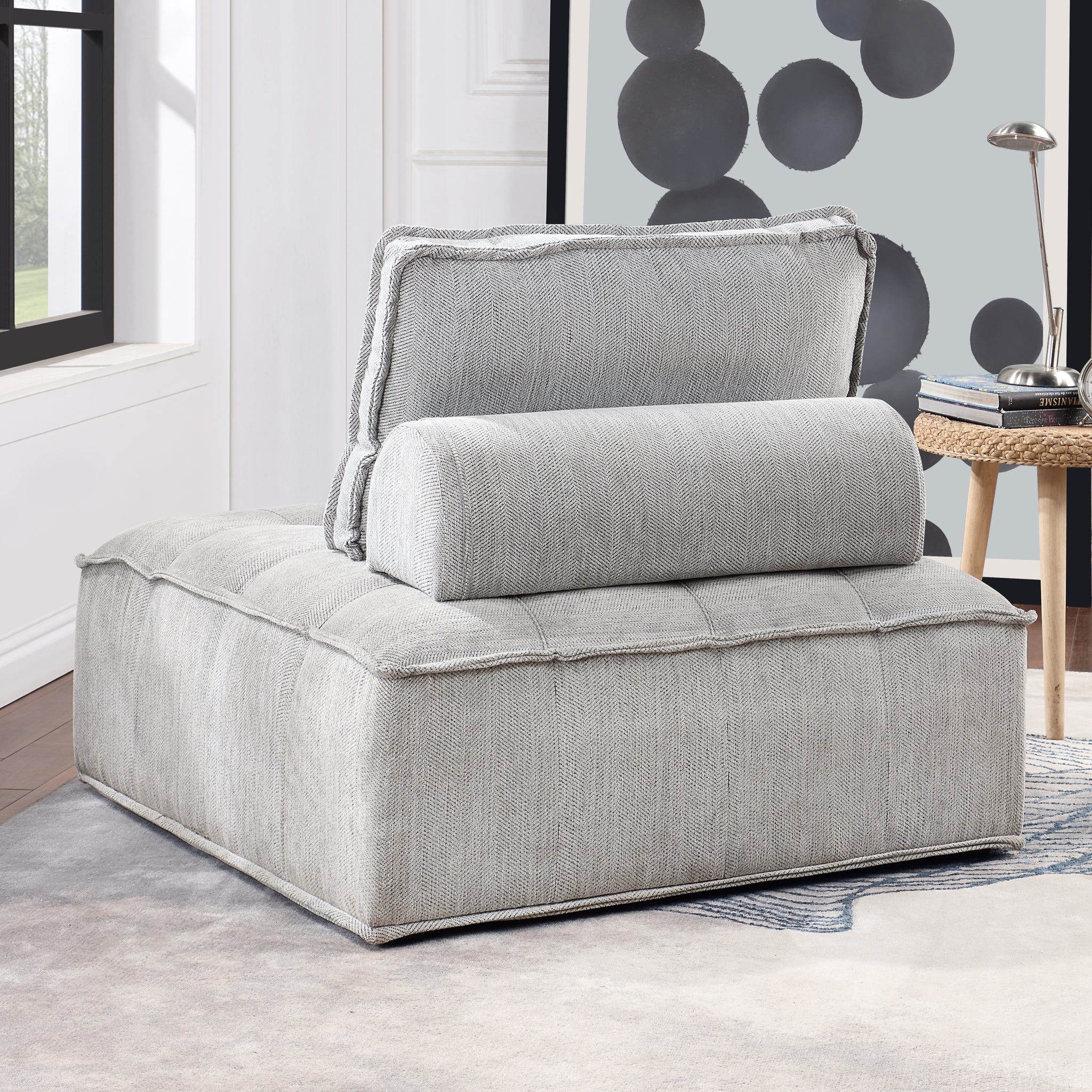 Upholstered Seating Armless Accent Chair gray-upholstered