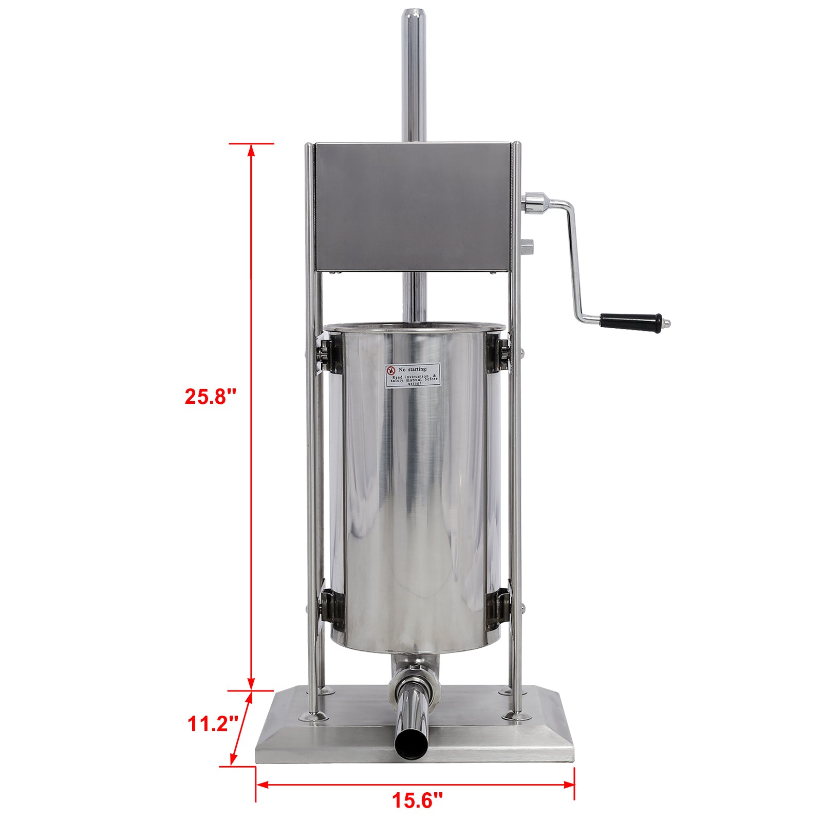 Stainless Steel Commercial Sausage Stuffer,Dual Speed Vertical Sausage Maker 22Lb 10L, Meat Filler With 4 Stuffing Tubes Silver Stainless Steel