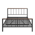 Metal Platform Bed Frame With Headboard And Footboard,Sturdy Metal Frame,No Box Spring Needed Queen Queen Black Metal