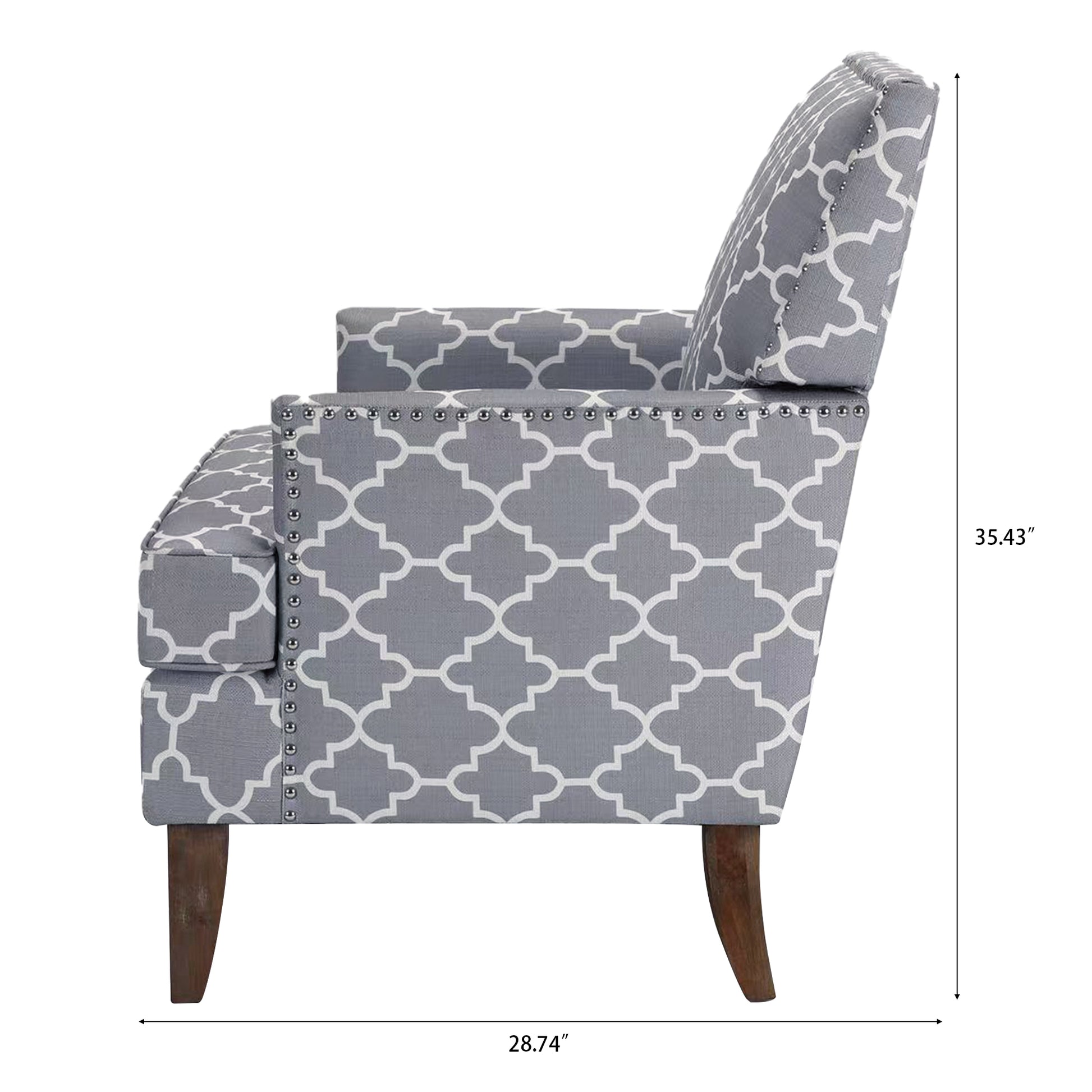 Accent Chairs For Living Room Grey Mix Fabric