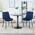 Dining Chair 2Pcs Blue Modern Style Technology Suitable For Restaurants, Cafes, Taverns, Offices, Living Rooms, Reception Rooms.Simple Structure, Easy Installation. Blue Polyester Velvet