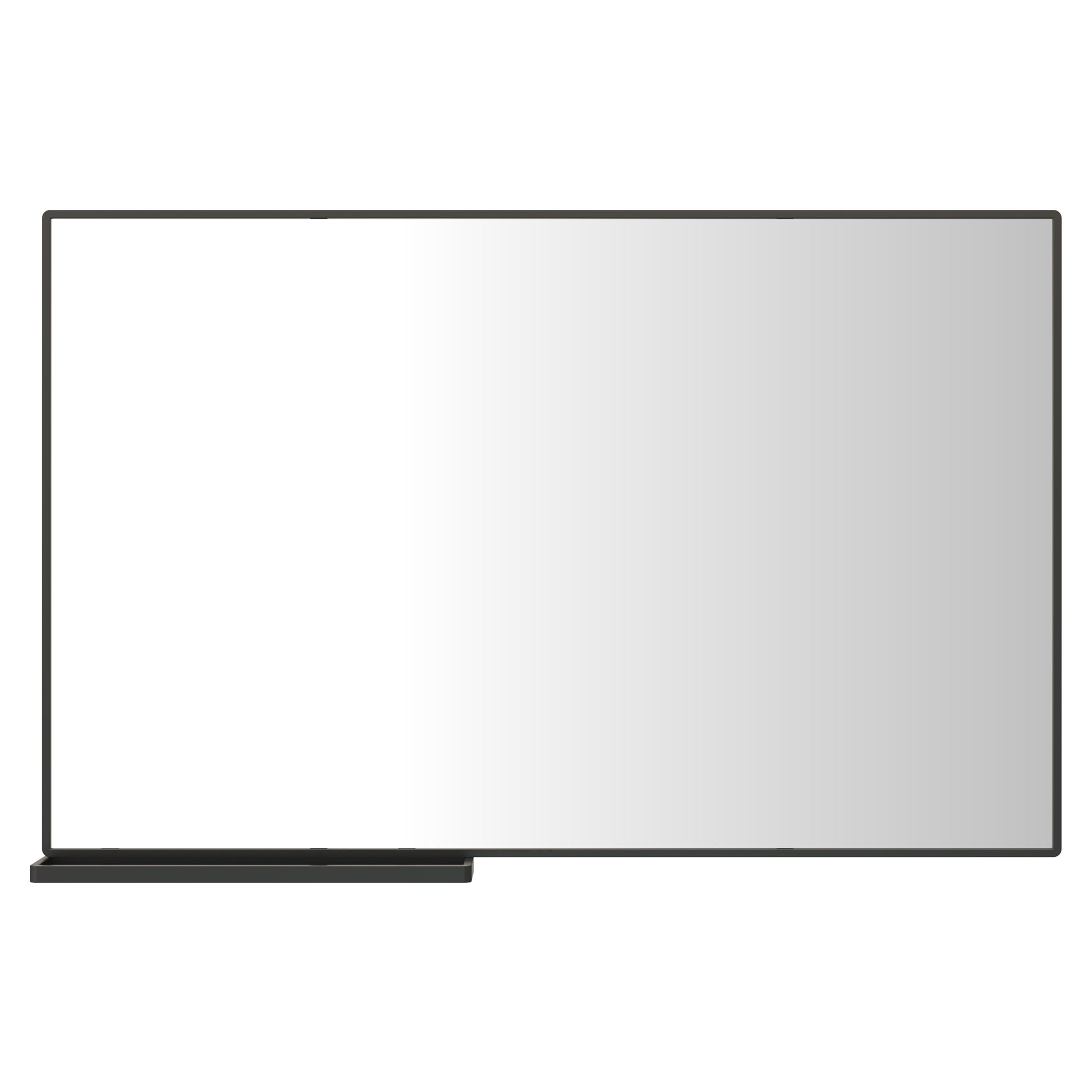 Modern Bathroom Mirror With Storage Shelf Rectangular Black Wall Mirrors For Bathroom Living Room Bedroom Hanging Mirror Aluminum Frame 48X30 Inch Black Aluminium