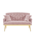 Pink 2 Seater Sofa Pink Wood Tufted Back Velvet 2 Seat