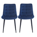 Dining Chair 2Pcs Blue Modern Style Technology Suitable For Restaurants, Cafes, Taverns, Offices, Living Rooms, Reception Rooms.Simple Structure, Easy Installation. Blue Polyester Velvet