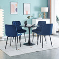 Dining Chair 2Pcs Blue Modern Style Technology Suitable For Restaurants, Cafes, Taverns, Offices, Living Rooms, Reception Rooms.Simple Structure, Easy Installation. Blue Polyester Velvet