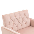 Coolmore Velvet Armchair Single Sofa Modern Tufted Upholstered Side Reading Chairs With Arm And Gold Metal Leg For Living Room Bedroom Pink Pink Foam Velvet