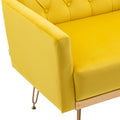 Coolmore Velvet Armchair Single Sofa Modern Tufted Upholstered Side Reading Chairs With Arm And Gold Metal Leg For Living Room Bedroom Mustard Mustard Foam Velvet
