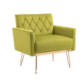 Coolmore Velvet Armchair Single Sofa Modern Tufted Upholstered Side Reading Chairs With Arm And Gold Metal Leg For Living Room Bedroom Olive Green Olive Green Foam Velvet