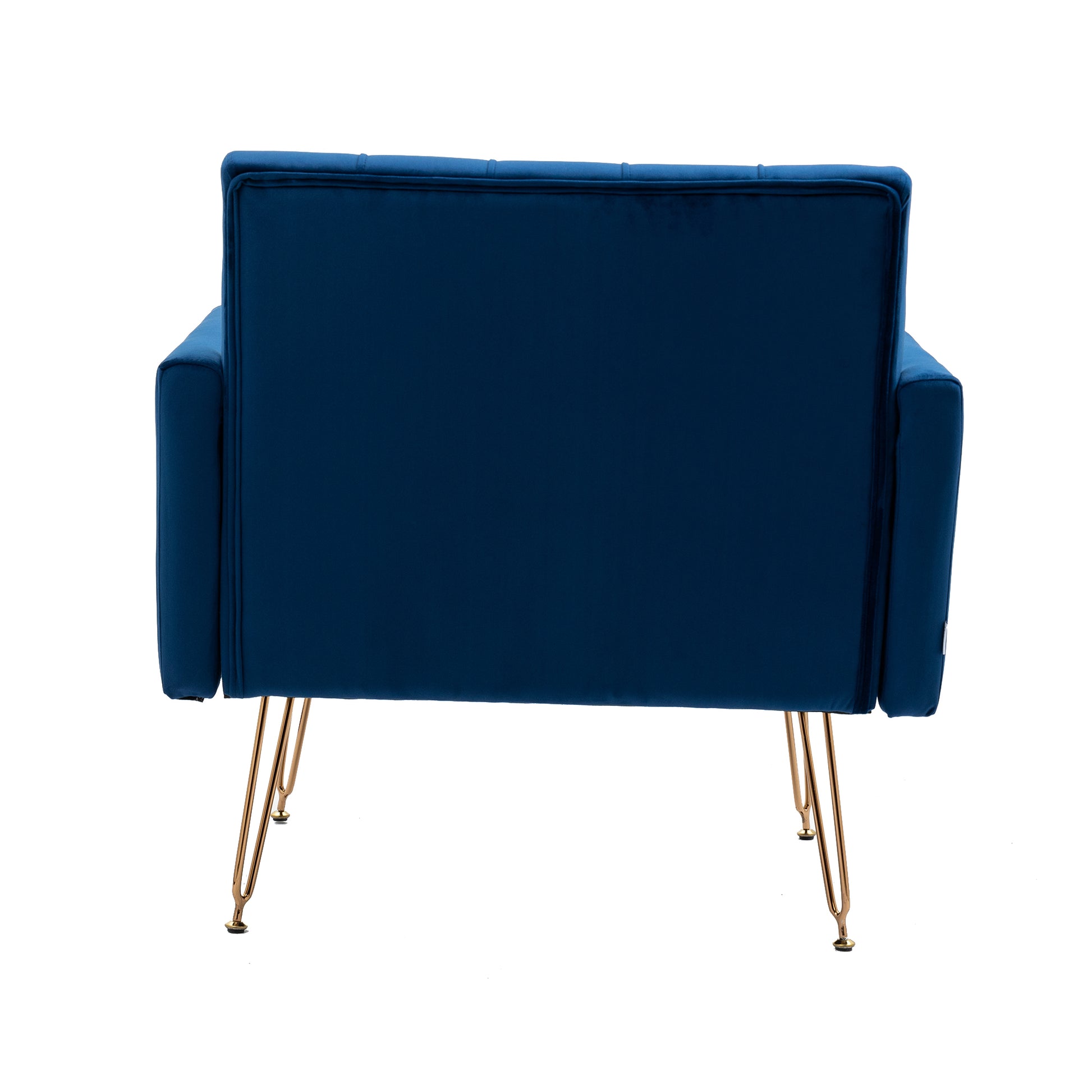 Coolmore Velvet Armchair Single Sofa Modern Tufted Upholstered Side Reading Chairs With Arm And Gold Metal Leg For Living Room Bedroom Navy Navy Foam Velvet