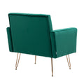 Coolmore Velvet Armchair Single Sofa Modern Tufted Upholstered Side Reading Chairs With Arm And Gold Metal Leg For Living Room Bedroom Green Green Foam Velvet