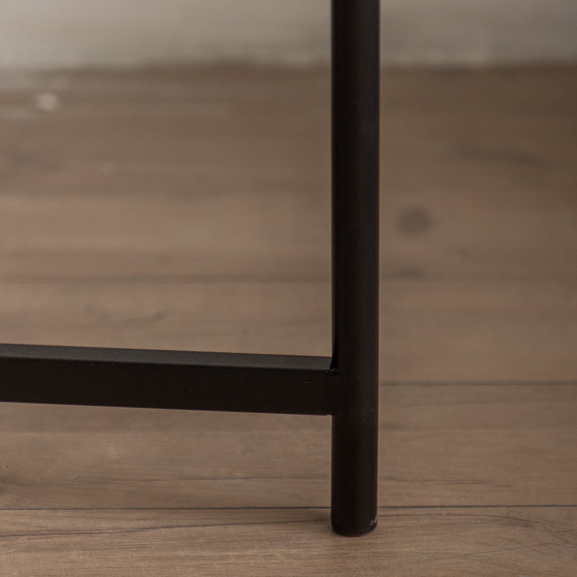 33"Modern Thread Design Round Coffee Tablemdf Table Top With Cross Legs Metal Base Natural Mdf