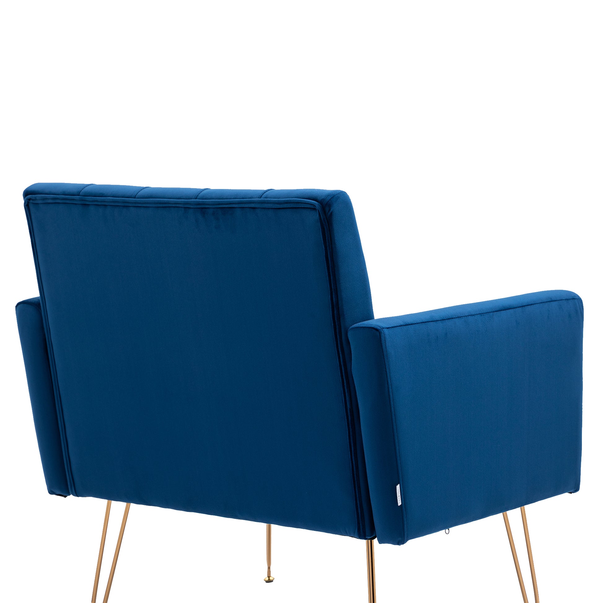 Coolmore Velvet Armchair Single Sofa Modern Tufted Upholstered Side Reading Chairs With Arm And Gold Metal Leg For Living Room Bedroom Navy Navy Foam Velvet